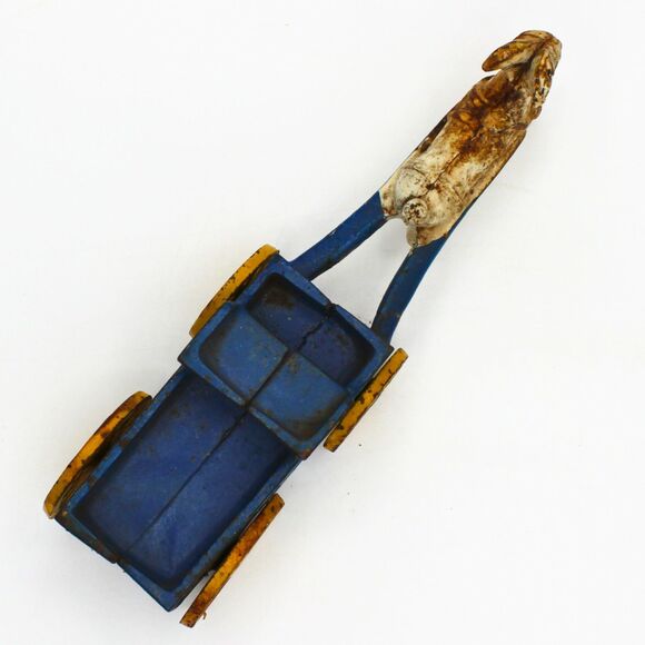 Vintage Cast Iron Toy Goat Express Wagon Cart Yellow Spoked Wheels Hubley Repro - Picture 6 of 7